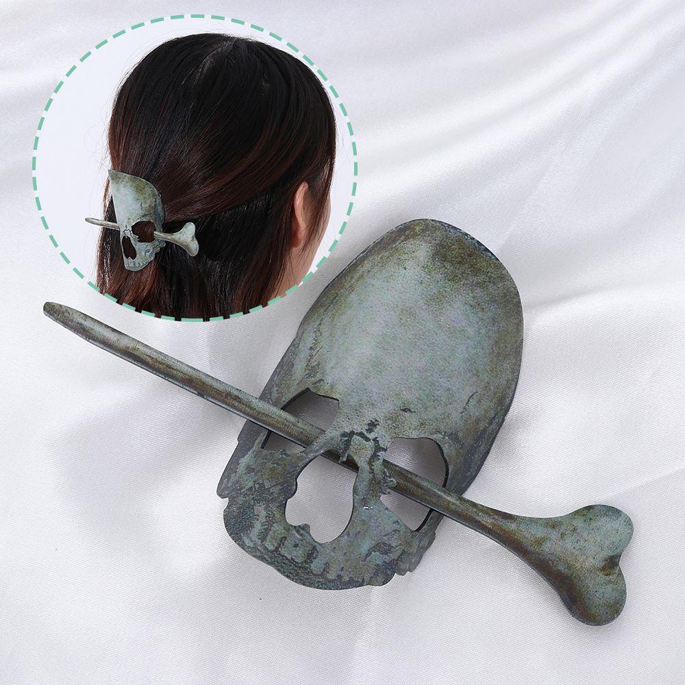 Kẹp Tóc Trang Trí Halloween Hình Đầu Lâu Phù Thủy Cổ Điển Cho Nữ