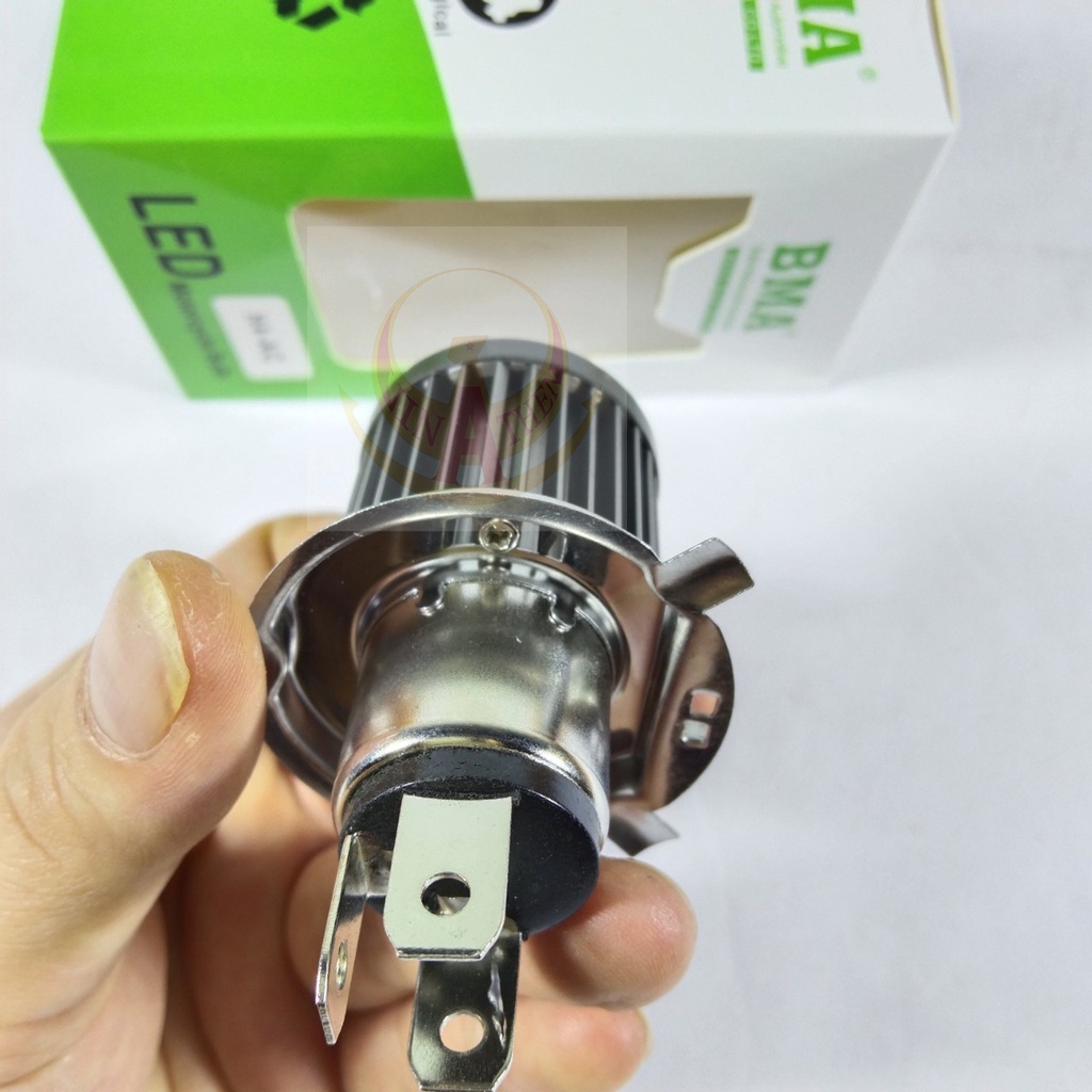 Đèn Led Xe Máy Bi Cầu H4 Mini Siêu Sáng Xe Wave Và Nhiều Dòng Xe Khác Cos Vàng Pha Trắng