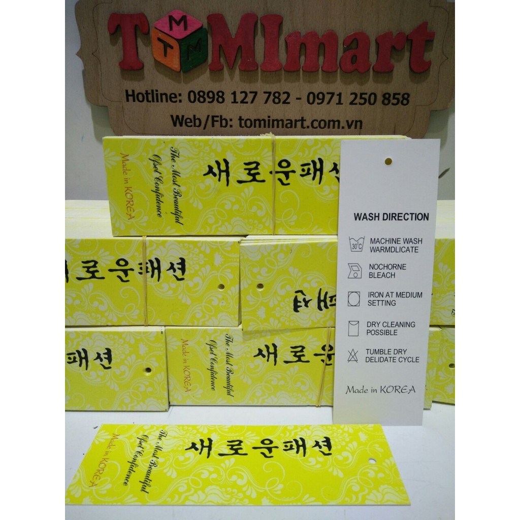 Tag mác quần áo Hàn Quốc