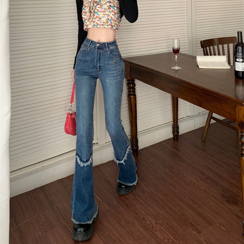 Quần Jeans Nữ Lưng Cao Ống Loe Thời Trang Mới