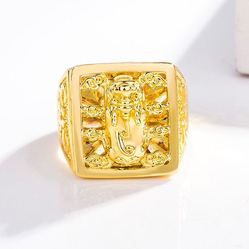 Nhẫn Vàng Pixiu Shakin Phong Thủy May Mắn Dạng Hở Có Thể Điều Chỉnh Kích Cỡ