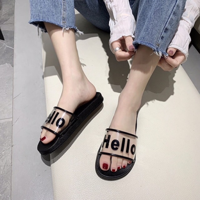 Dép Quai Ngang Nữ HELLO, Kiểu Dáng Hàn Quốc