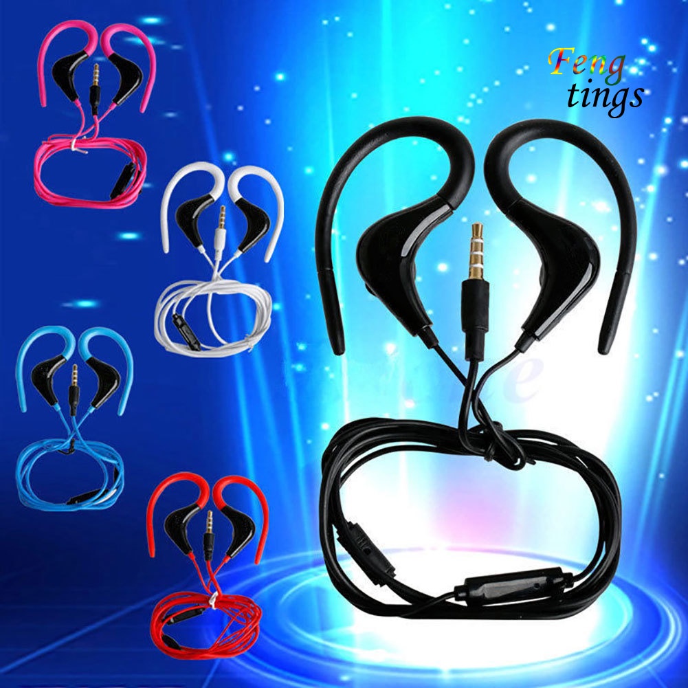 【FT】Sport Running Jogging Earphone Earhook Stereo Headphone with Mic for Cell Phone