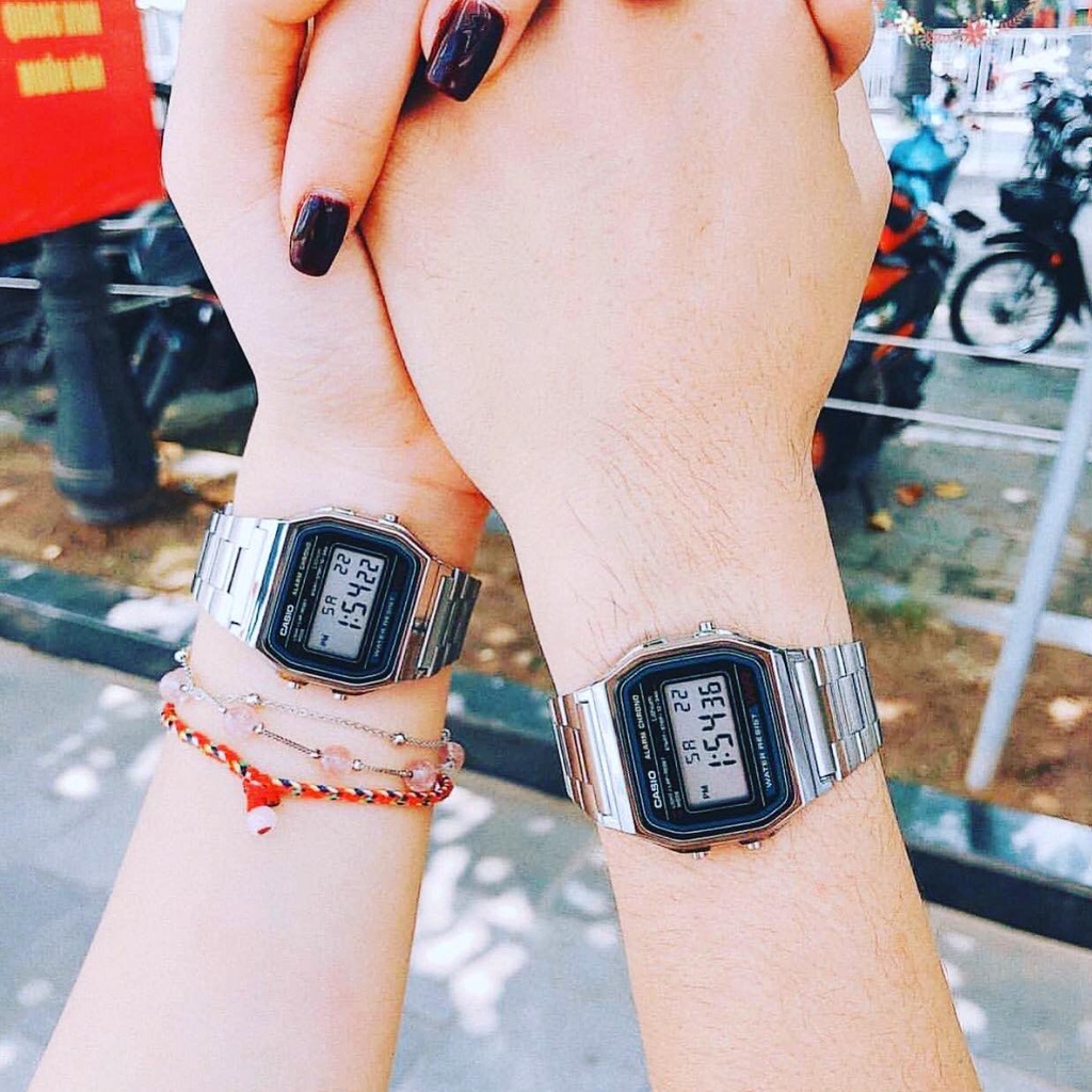 Đồng hồ unisex nam nữ CASIO A158 SILVER - HÀNG CHÍNH HÃNG - FULLBOX