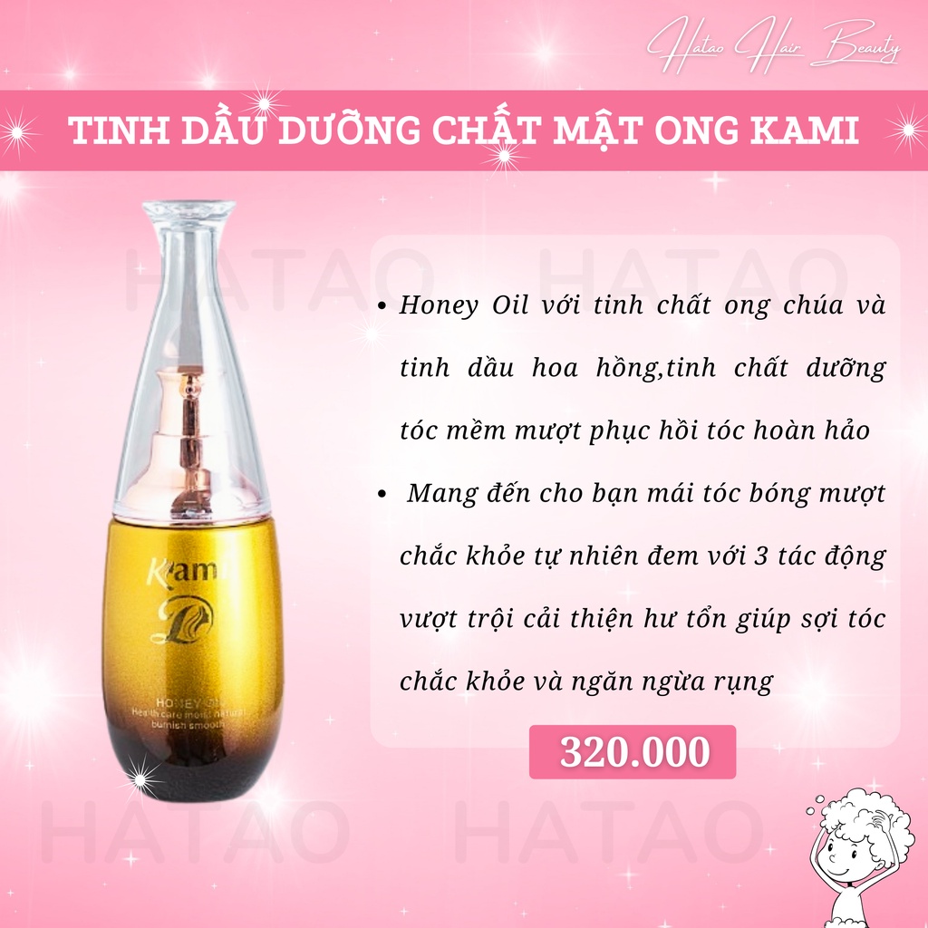 Tinh dầu dưỡng tóc mật ong Kami dạng chai 60ml