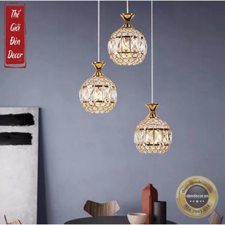 Đèn thả đơn T086 , chao pha lê 1 chiếc trang trí phòng ngủ bàn ăn đèn pha lê tròn