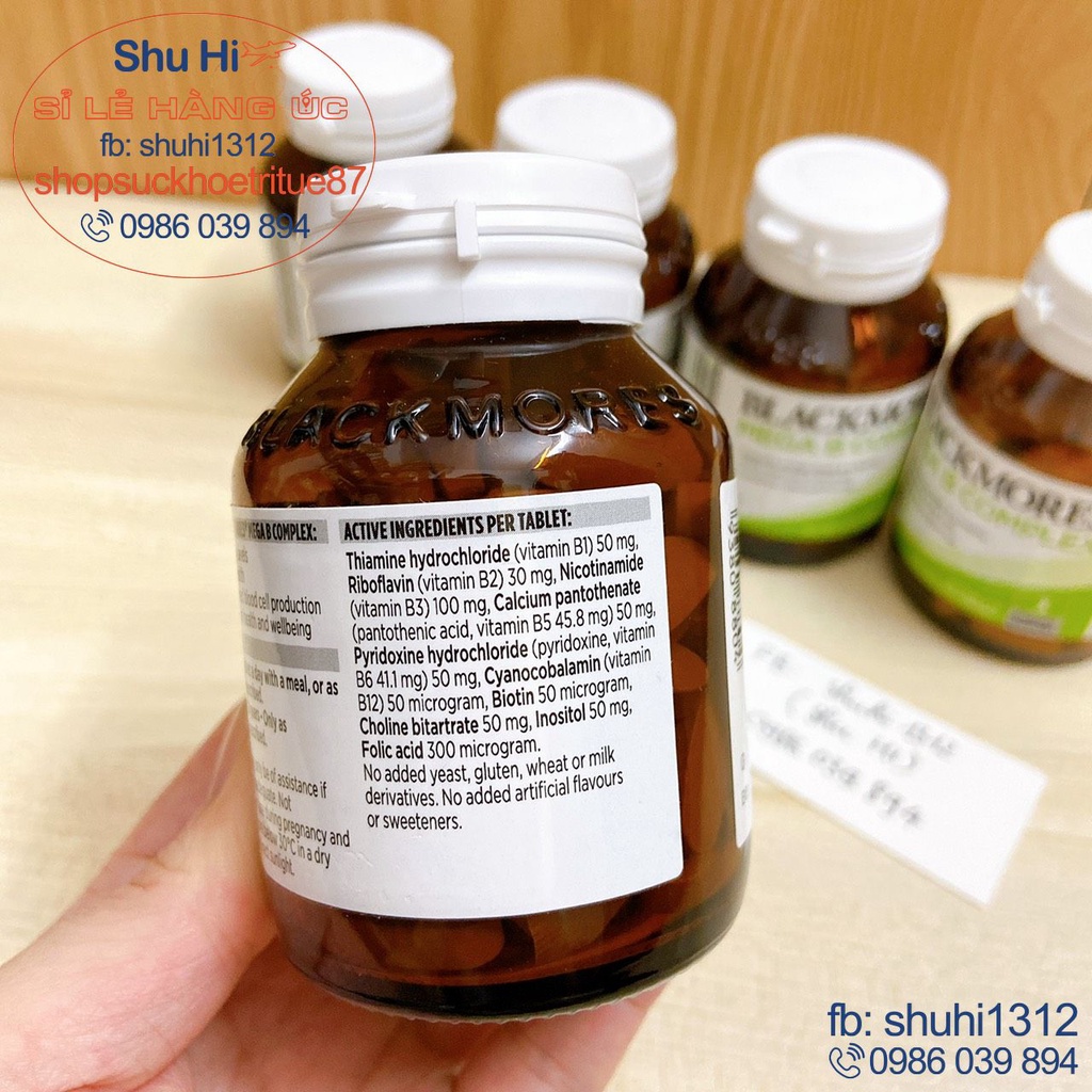 Viên uống bổ sung vitamin nhóm b, blackmores mega b complex 75 viên úc - Vitamin tổng hợp nhóm B, mega b blackmores
