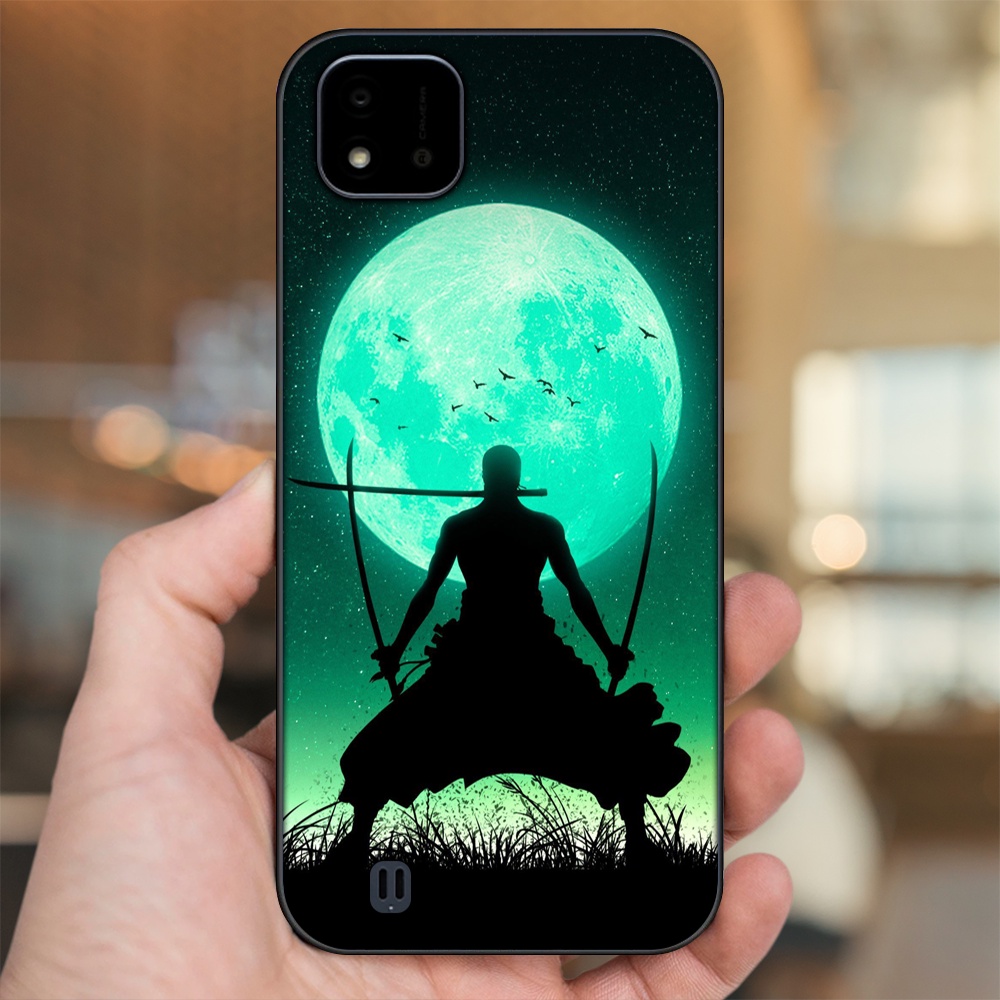 Ốp lưng Realme C11 2021, C20 viền đen in hình Zoro One Piece