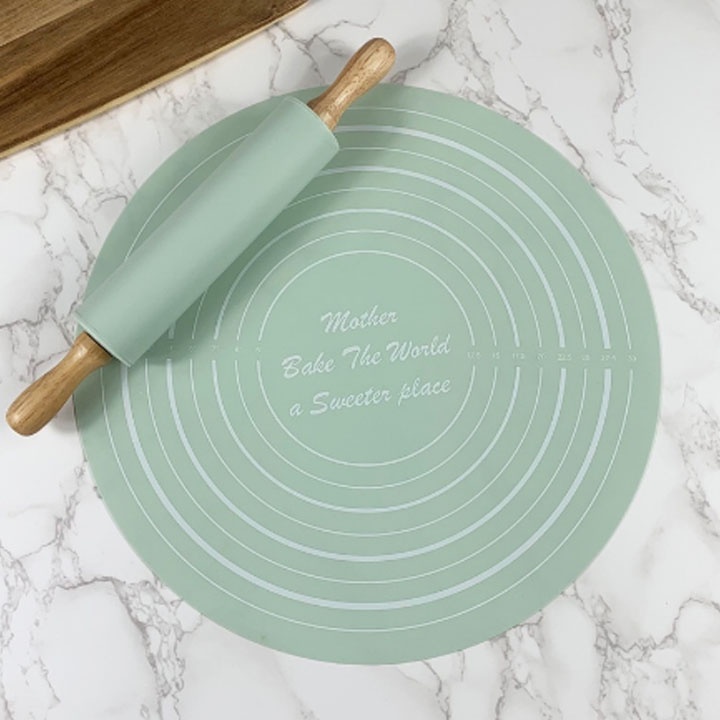 Bộ thảm lăn bột nhào bột bằng chất liệu silicon cao cấp hình tròn