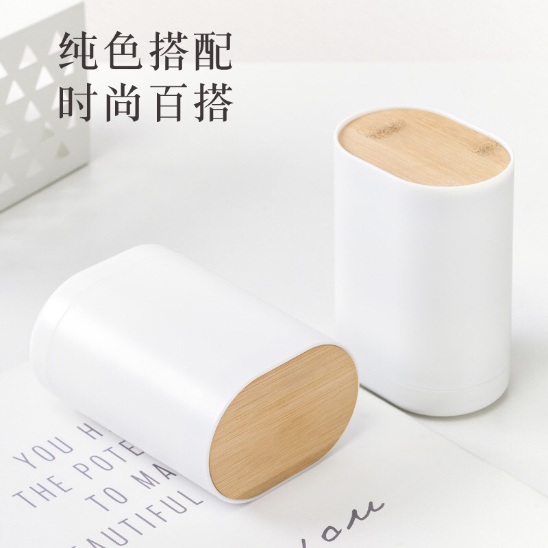 Lọ đựng tăm/tăm bông nắp bật kiểu dáng sáng tạo