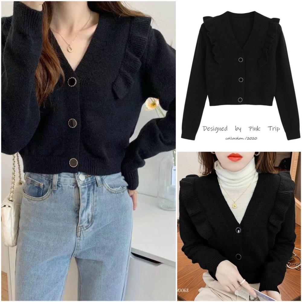 Áo Len Nữ,Áo Len Crotop Vai Bèo Quảng Châu hàng loại 1 dày dặn,cầm chắc tay, ko xù sổ Cực kỳ dễ mix đồ ((-