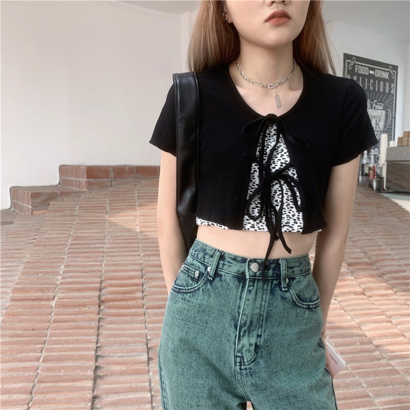 NUZIRO  Áo croptop hai dây + áo khoác cardigan ngắn tay thời trang Hàn Quốc 2021 cho nữ