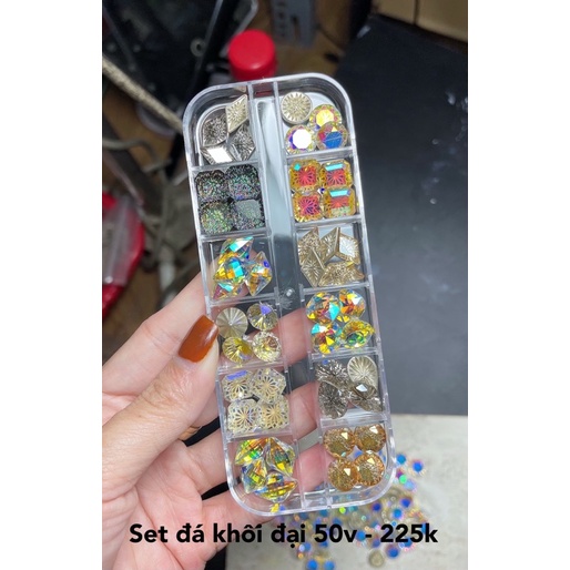 Đá khối mắt mèo giả úc size đại set 50v