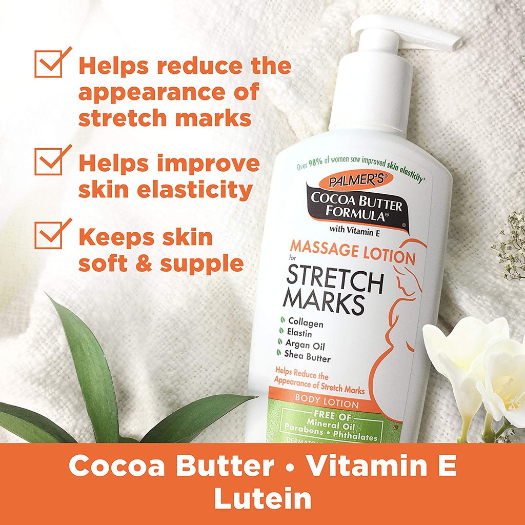 Kem chống rạn da cho bà bầu PALMER'S Cocoa Butter Formula Massage Lotion for Stretch Marks 250ml