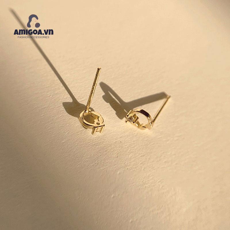 Khuyên Tai Hình Vương Miện Đính Đá Zircon Dễ Thương Cho Nữ