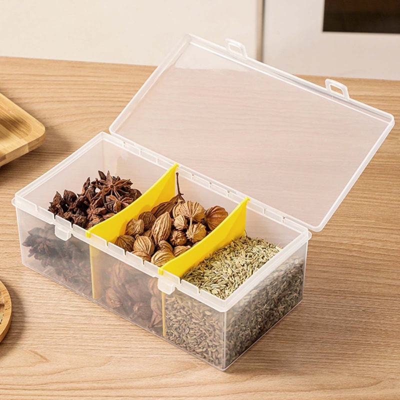 Hộp Đựng Gia Vị 3 Ngăn Tiện Lợi Cho Nhà Bếp