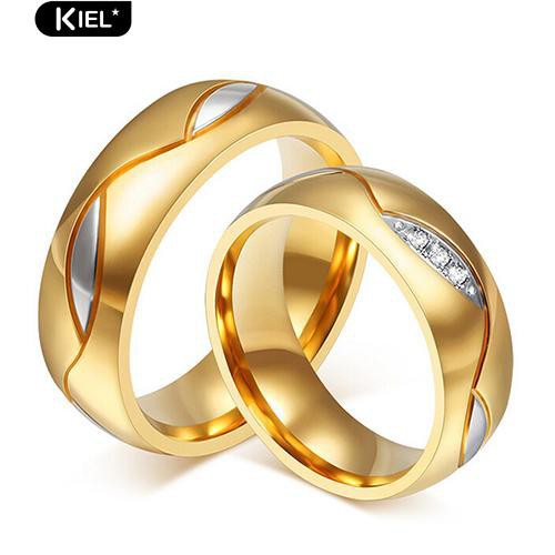 Nhẫn đeo tay mạ vàng 18K đơn giản thời trang cho cặp đôi