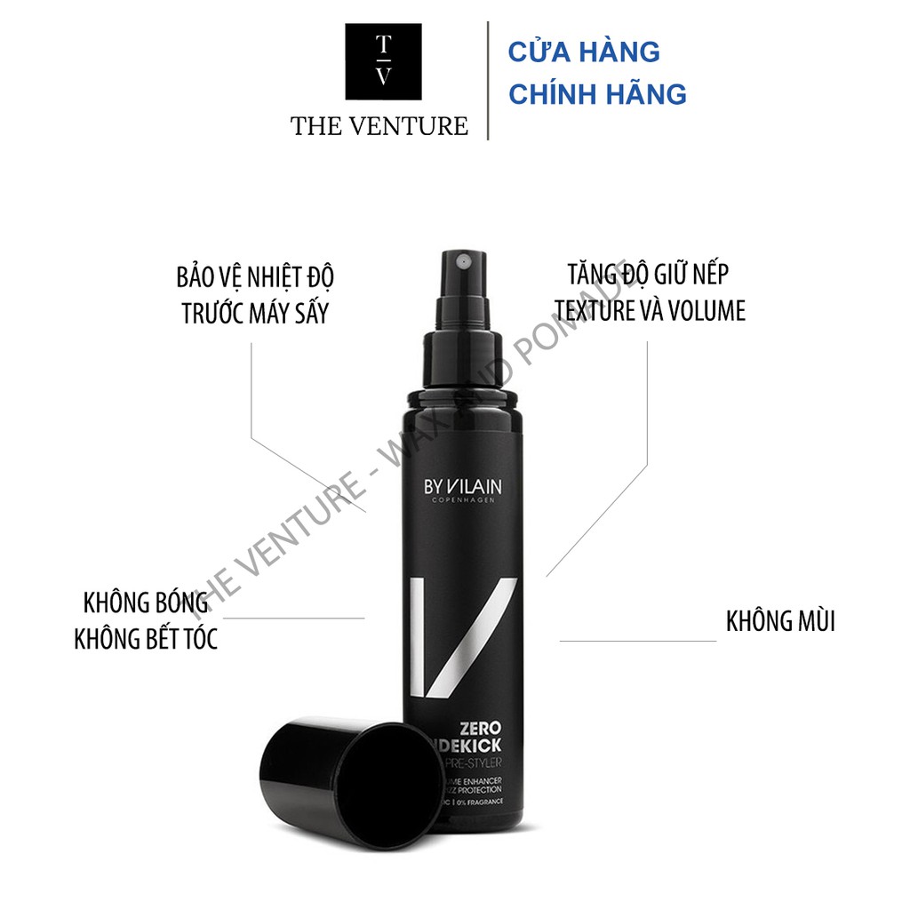 Chai Xịt Tạo Phồng Giữ Nếp By Vilain Sidekick Zero Chính Hãng - Pre-Styling Sidekick Zero 155ml