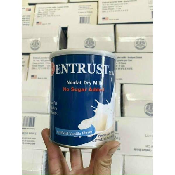 Sữa bột ENTRUST không đường 400g mỹ.