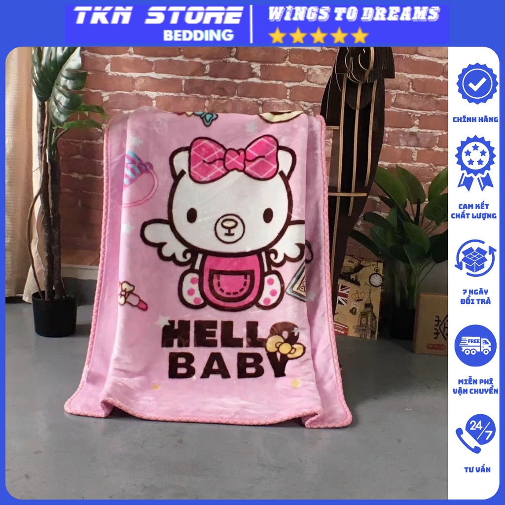 CHĂN TUYẾT 2 LỚP 1MX1M4 CHO BÉ , CHĂN LÔNG TUYẾT IN HÌNH 2 MẶT (ẢNH THẬT SHOP TỰ CHỤP)