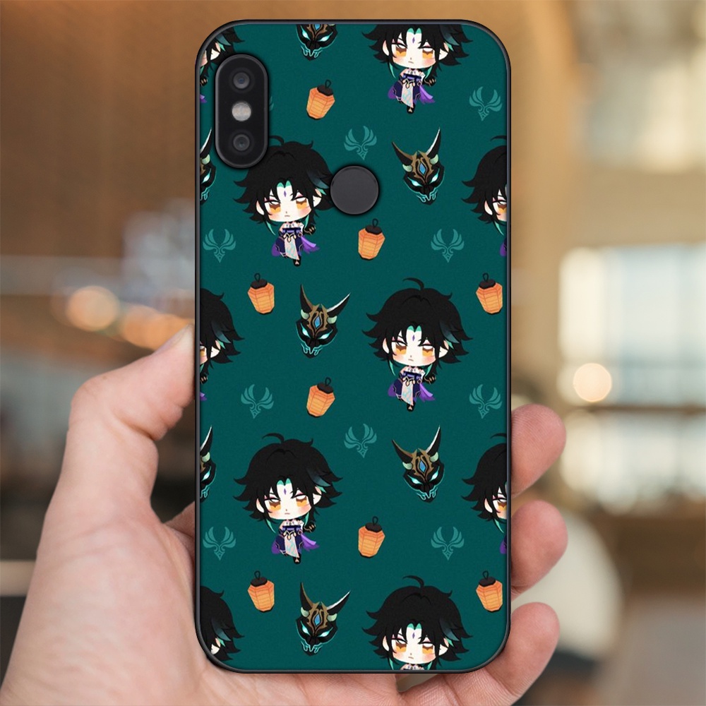 Ốp lưng Xiaomi Redmi Note 5, Note 5 Pro viền đen in hình Xiao Genshin Impact