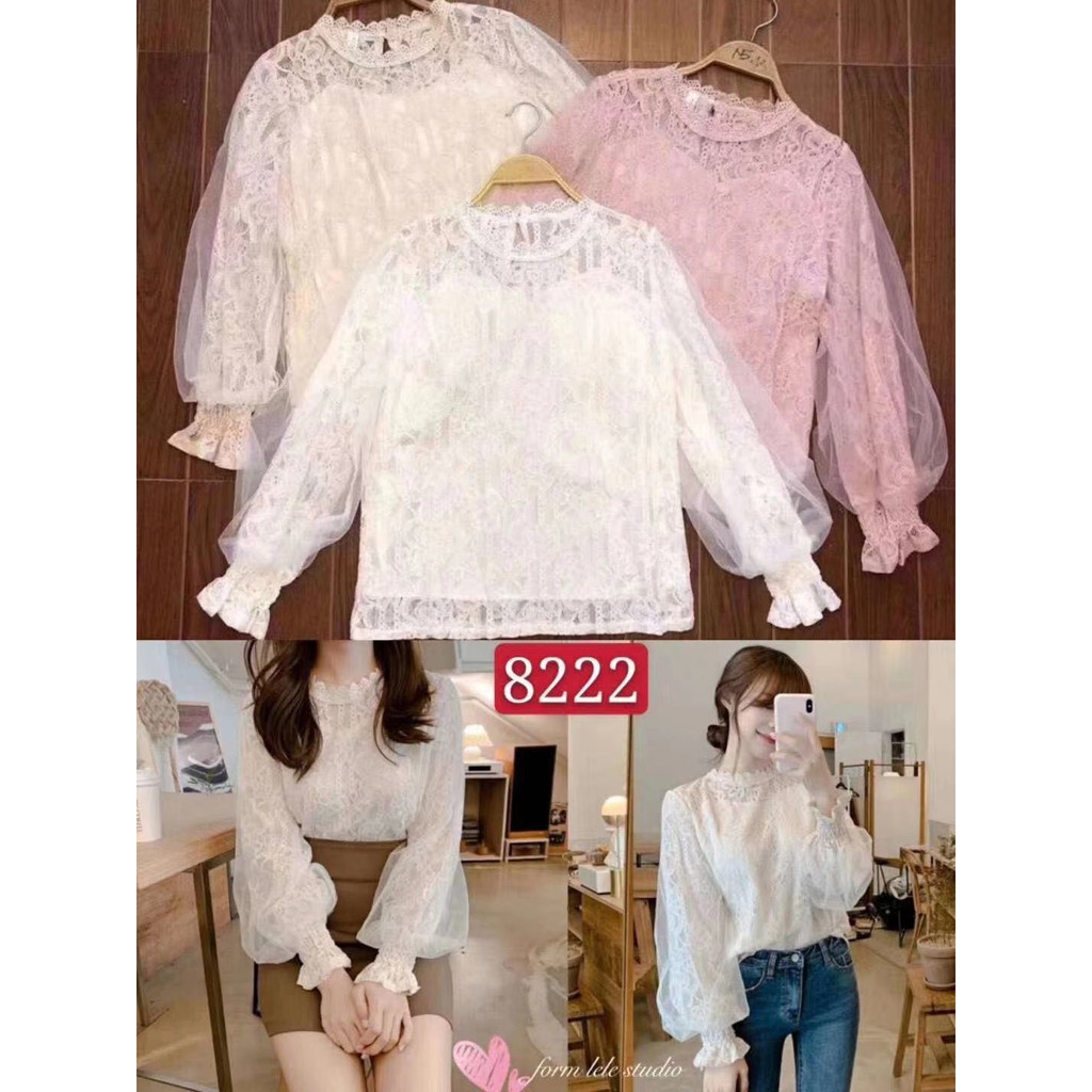 G42. 8222. ÁO REN TAY BỒNG XINH XẮN DỄ THƯƠNG