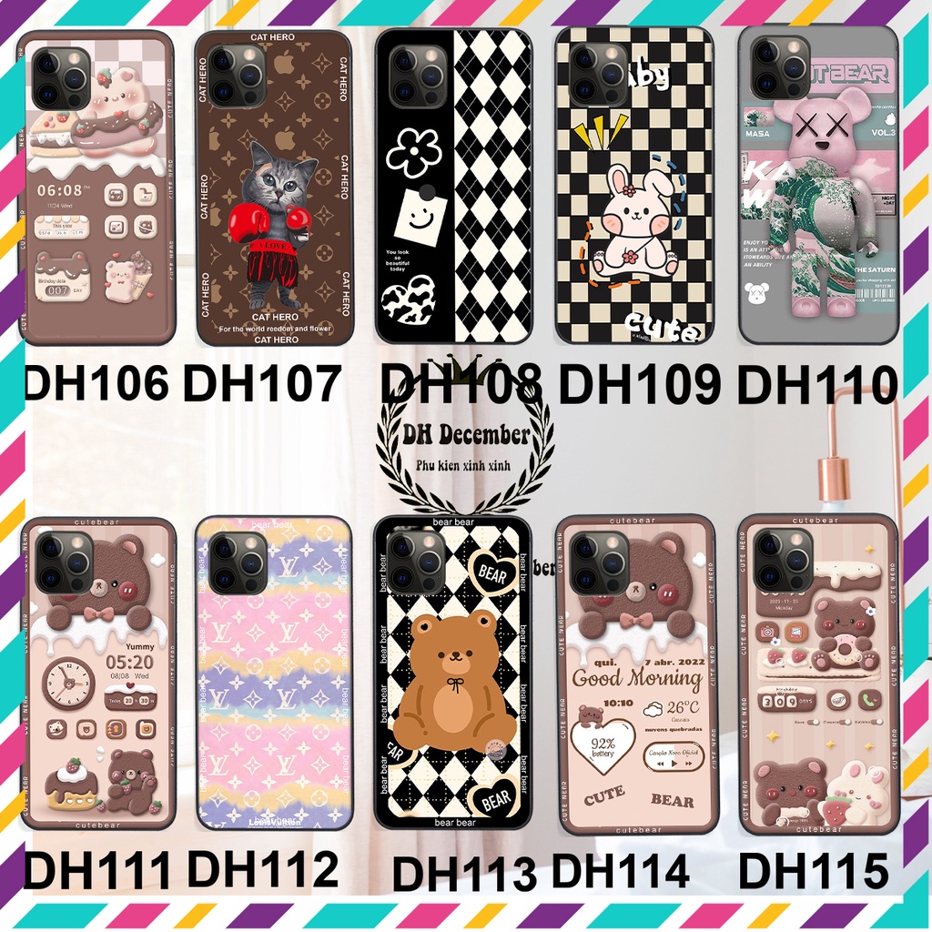 Ốp lưng IPhone 13 PRO / 13 PRO MAX in hình 3D GẤU HỒNG-GẤU BE3R -XINH XẺO CỰC ĐẸP