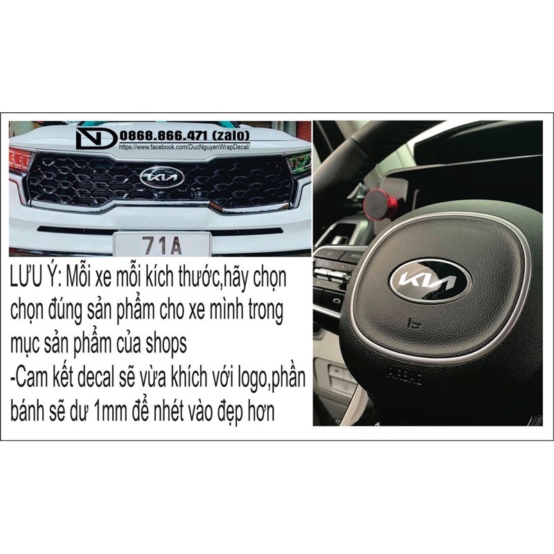 Decal logo CERATO,logo kia ,decal logo kia(2013,14,15,16,17,18,19,20,OTIMA,K3) (10cái)