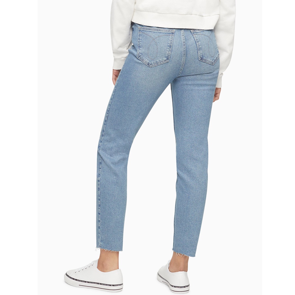 Quần jeans nữ Calvin Klein Jeans Slim Straight Super High Rise Light Blue Jeans - Montano