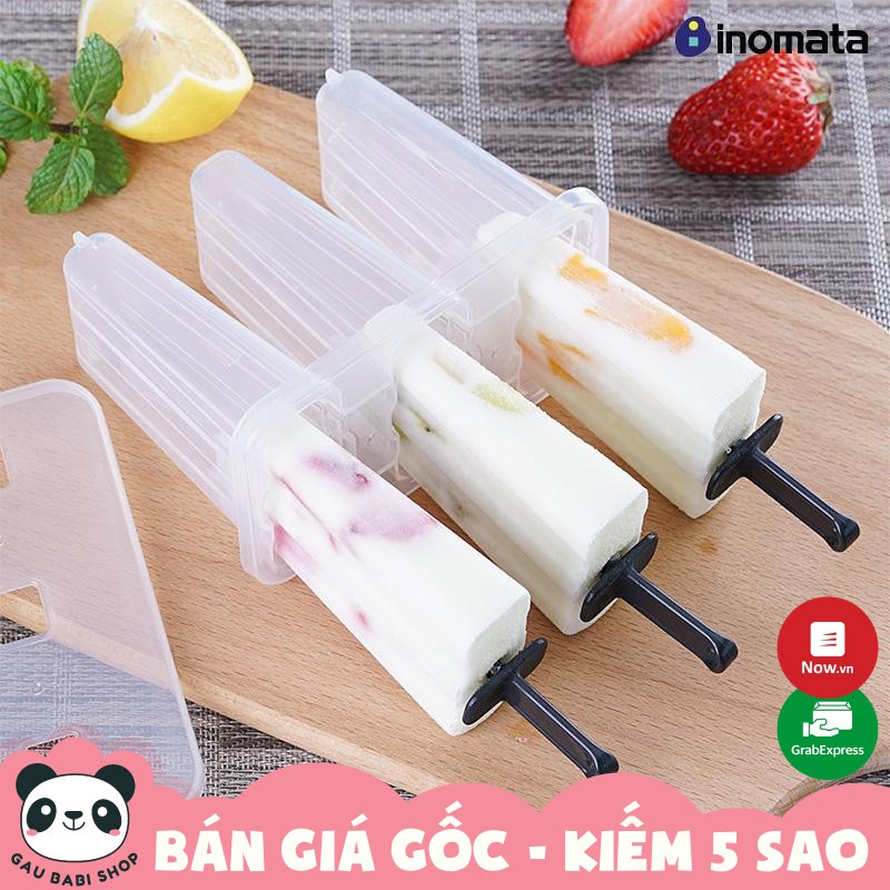 Khuôn làm kem 3 chiếc nhựa trong Inomata nội địa Nhật Bản