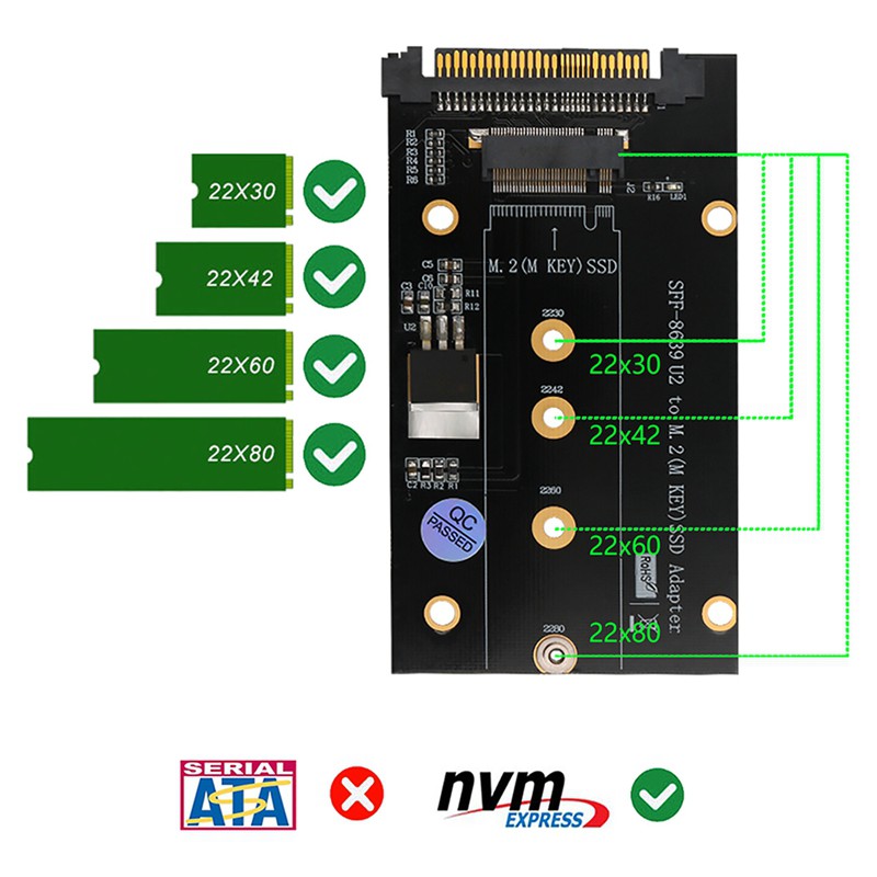 Bộ Chuyển Đổi M.2 Keym Nvme Ssd Sang Sff-8639 (U.2) Cho 2230 / 2242 / 2260 / 2280 Ssd | BigBuy360 - bigbuy360.vn