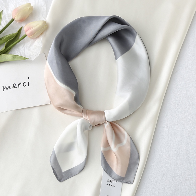 Zl Khăn Choàng Lụa Mỏng Hình Vuông Nhỏ In Họa Tiết Hình Học Màu Sắc Tươi Tắn Phong Cách Phương Tây Phù Hợp Với Tuổi Thời Trang