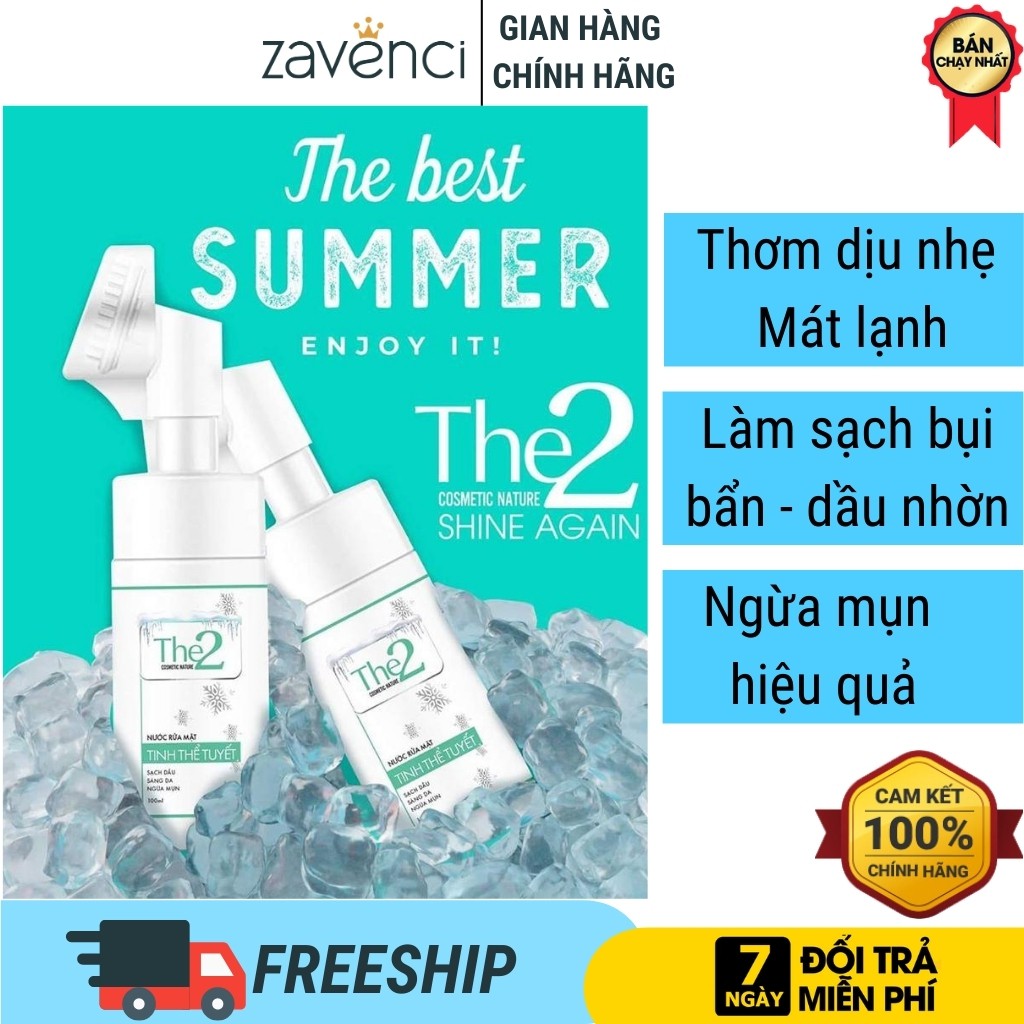 Sữa Rửa Mặt RM02 THE2 Nước rửa mặt tinh thể tuyết mát lạnh ngăn ngừa mụn da trắng sáng (100ml) | BigBuy360 - bigbuy360.vn