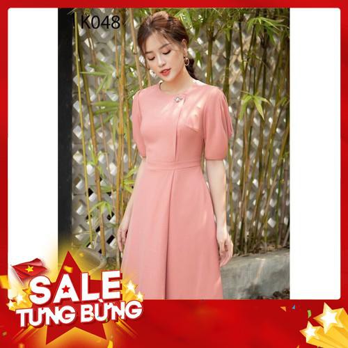 ĐẦM SUÔNG CỔ TRÒN K048 - SHOP RUBY (Hàng may thiết kế ,ảnh thật shop tự chụp)
