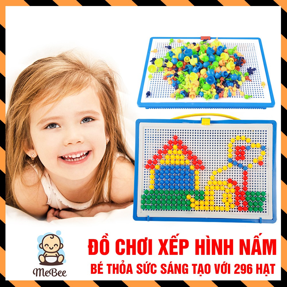 Bộ đồ chơi xếp hình nấm 296 chi tiết tăng khả năng sáng tạo