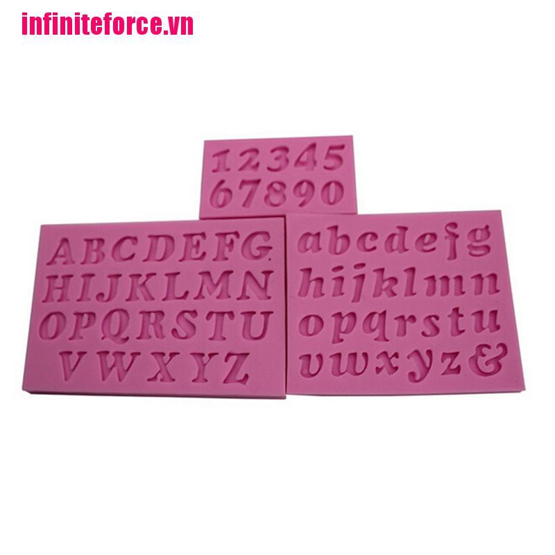 Bộ 3 Khuôn Silicone Làm Bánh Hình Chữ Cái Và Số