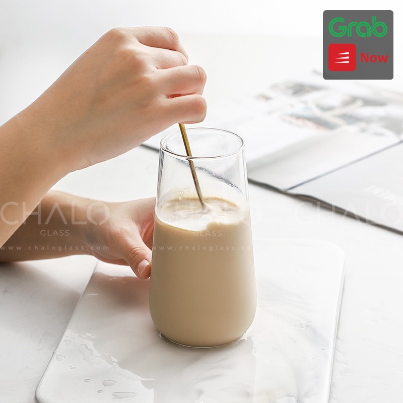 Ly thủy tinh đáy bầu 480ml - 550ml  (Thủy tinh chịu nhiệt Borosilicat) - CTR02 - (Ly trơn, không in hình)