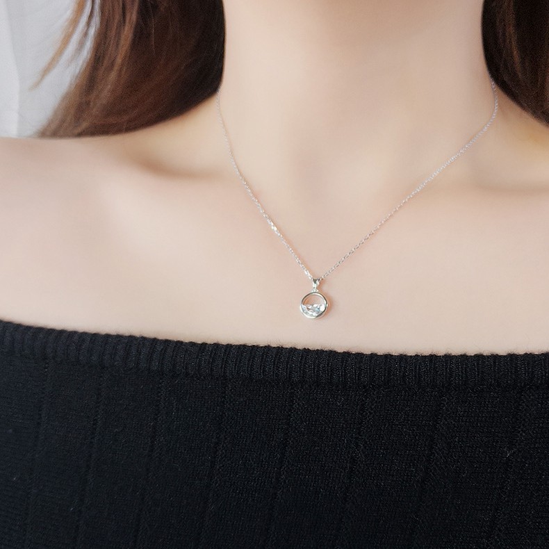 DÂY CHUYỀN NỮ BLUE SEA MẶT PHA LÊ SỢI MẢNH PHONG CÁCH HÀN QUỐC - MELY 1334