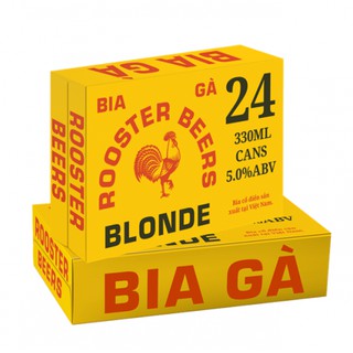 Thùng 24 lon bia Rooster Blonde (Bia gà vàng) 5% (330mlx24)