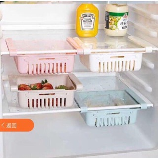 Khay tủ lạnh, khay nhựa để tủ lạnh co dãn dạng kẹp đựng trái cây rau củ