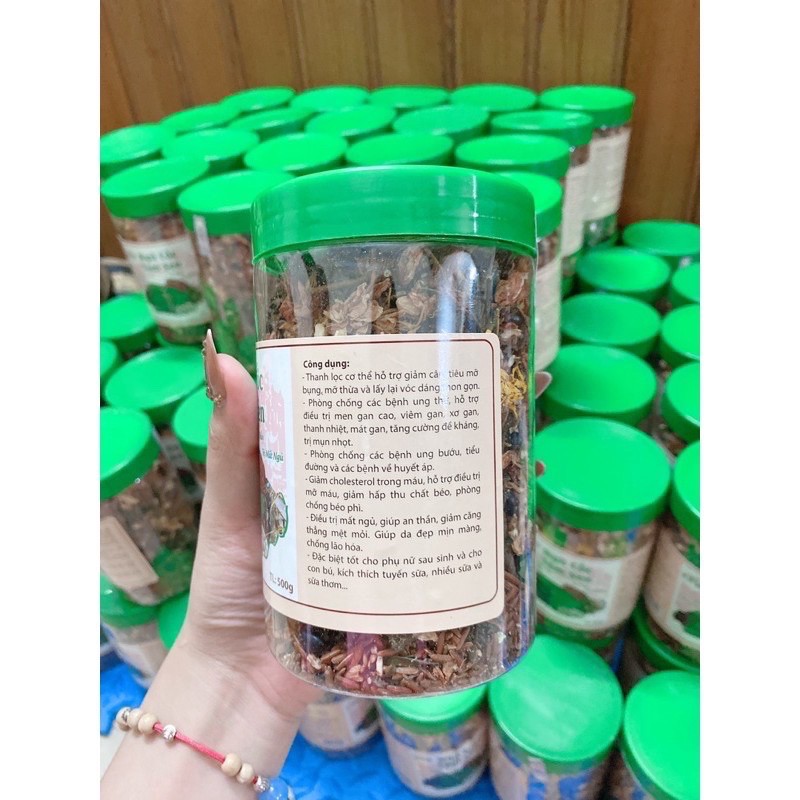 Trà tâm sen ngũ cốc hộp 500g trị mất ngủ đẹp da
