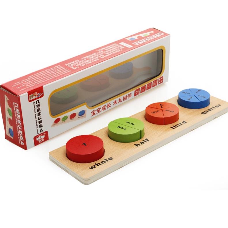 Giáo Cụ Montessori Hình Học Màu Sắc Số Học Bằng Gỗ Cho Bé Mầm Non