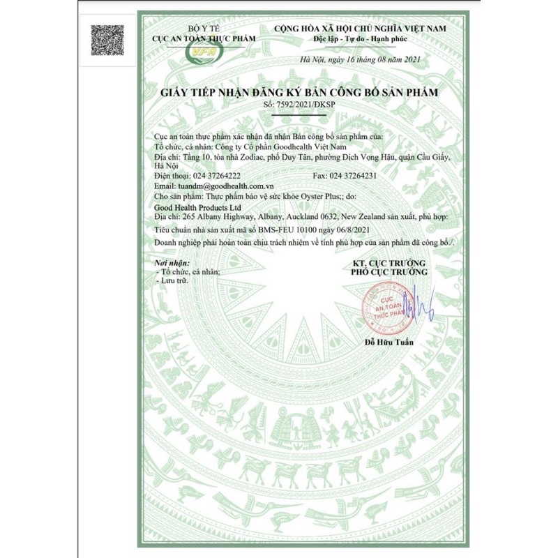 TINH CHẤT HÀO ÚC OYSTER PLUS ZINC GOODHEALTH 60 VIÊN