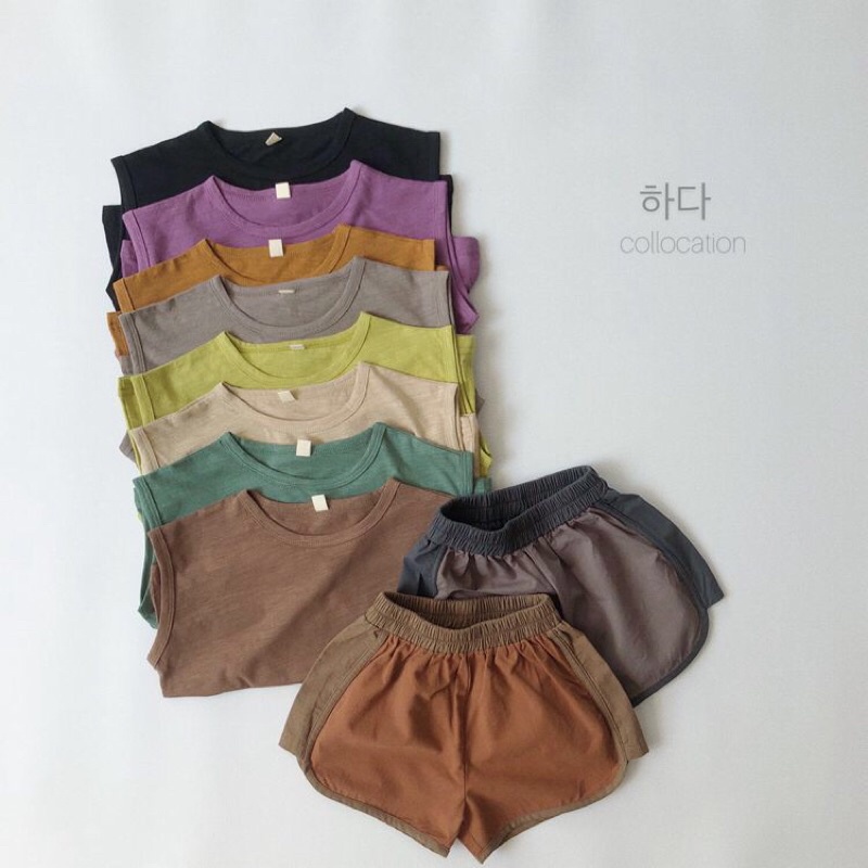 Áo thun ba lỗ Hàn Quốc cho bé trai bé gái size 80-130