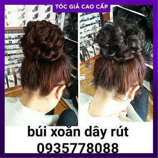 Tóc búi xoăn dây rút