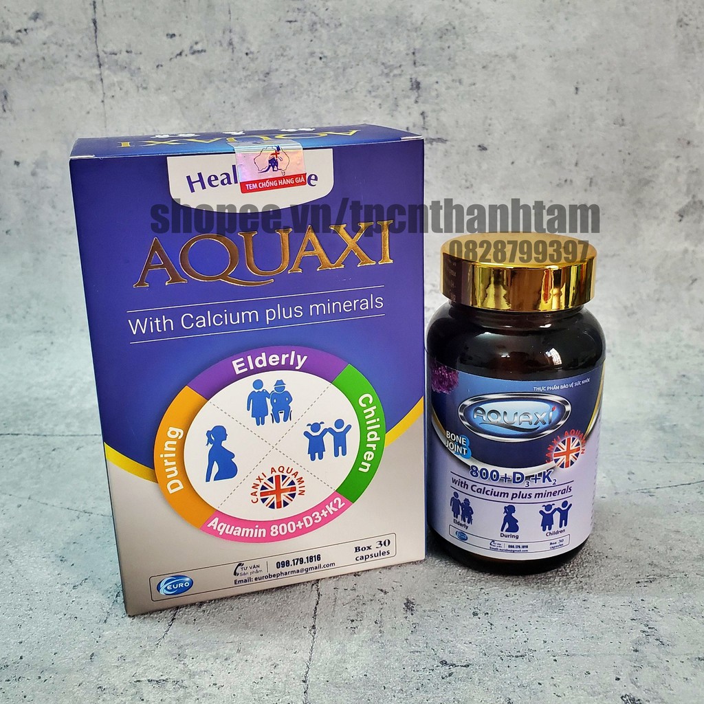 Viên uống AQUAXI bổ sung canxi cho mẹ bầu,trẻ nhỏ, người cao tuổi - Hộp 30 viên