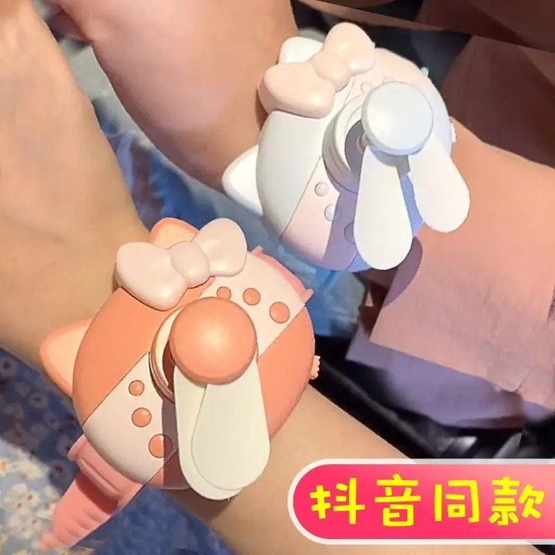 Tiktok KT Quạt Đồng Hồ Mèo Hello Kitty USB >
