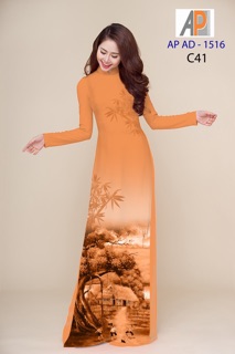 Vải áo dài phong cảnh mềm rũ