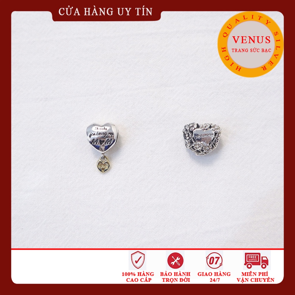 [Charm bạc 925 cao cấp] Charm tim Mommy- Mã sản phẩm MOMMY