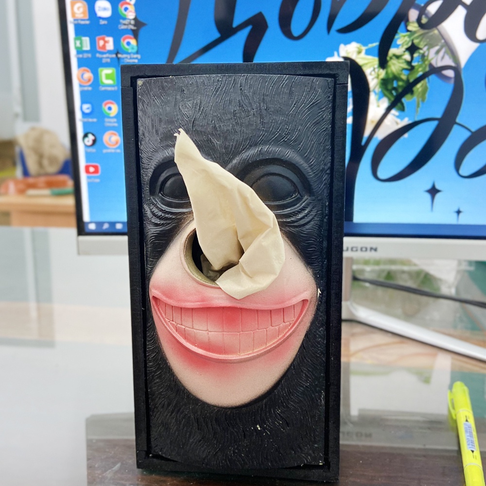 Tượng Rút Giấy Decor Quán Ăn Hình Khỉ Đột King Kong